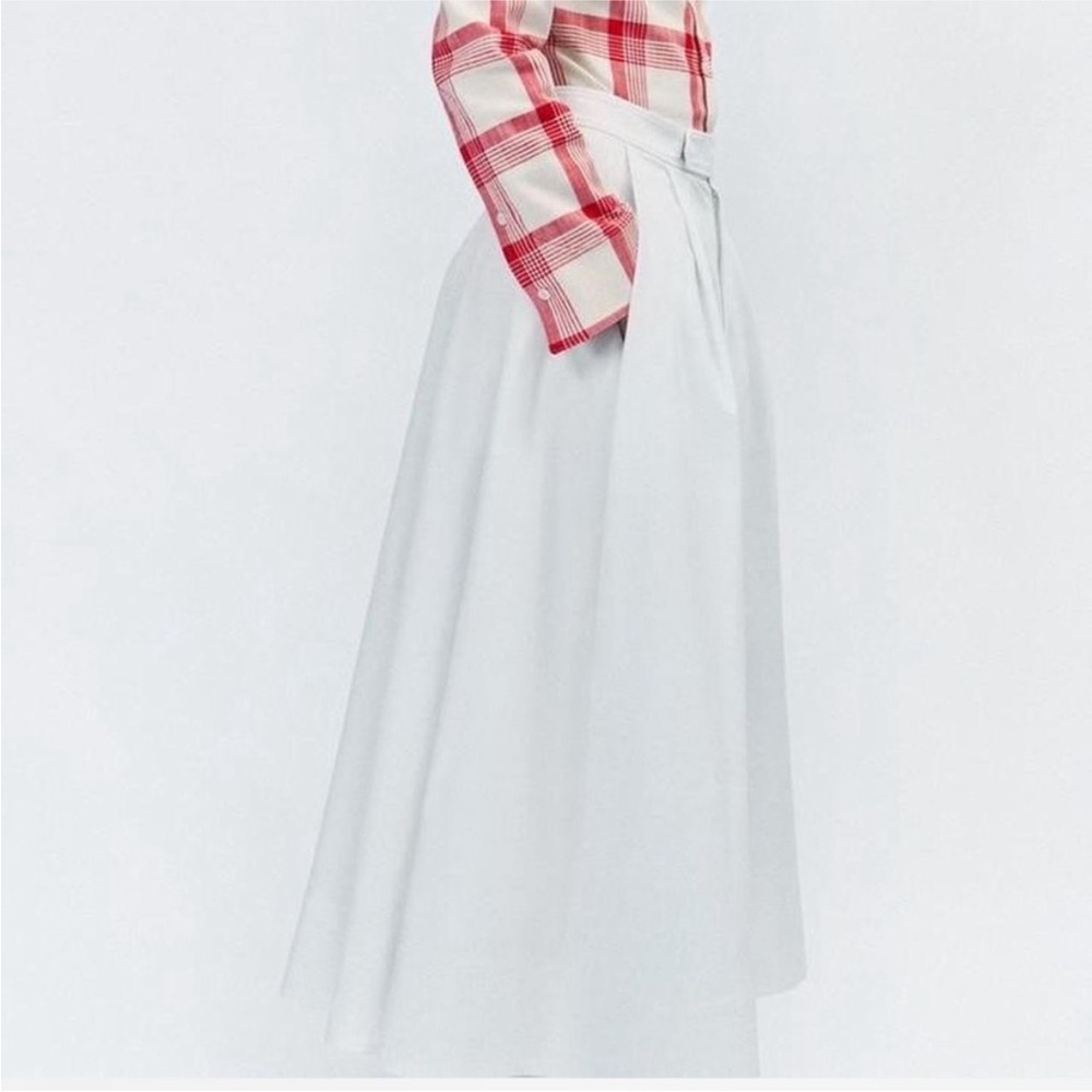 Zara pleated white midi skirt - Picture 2 of 8